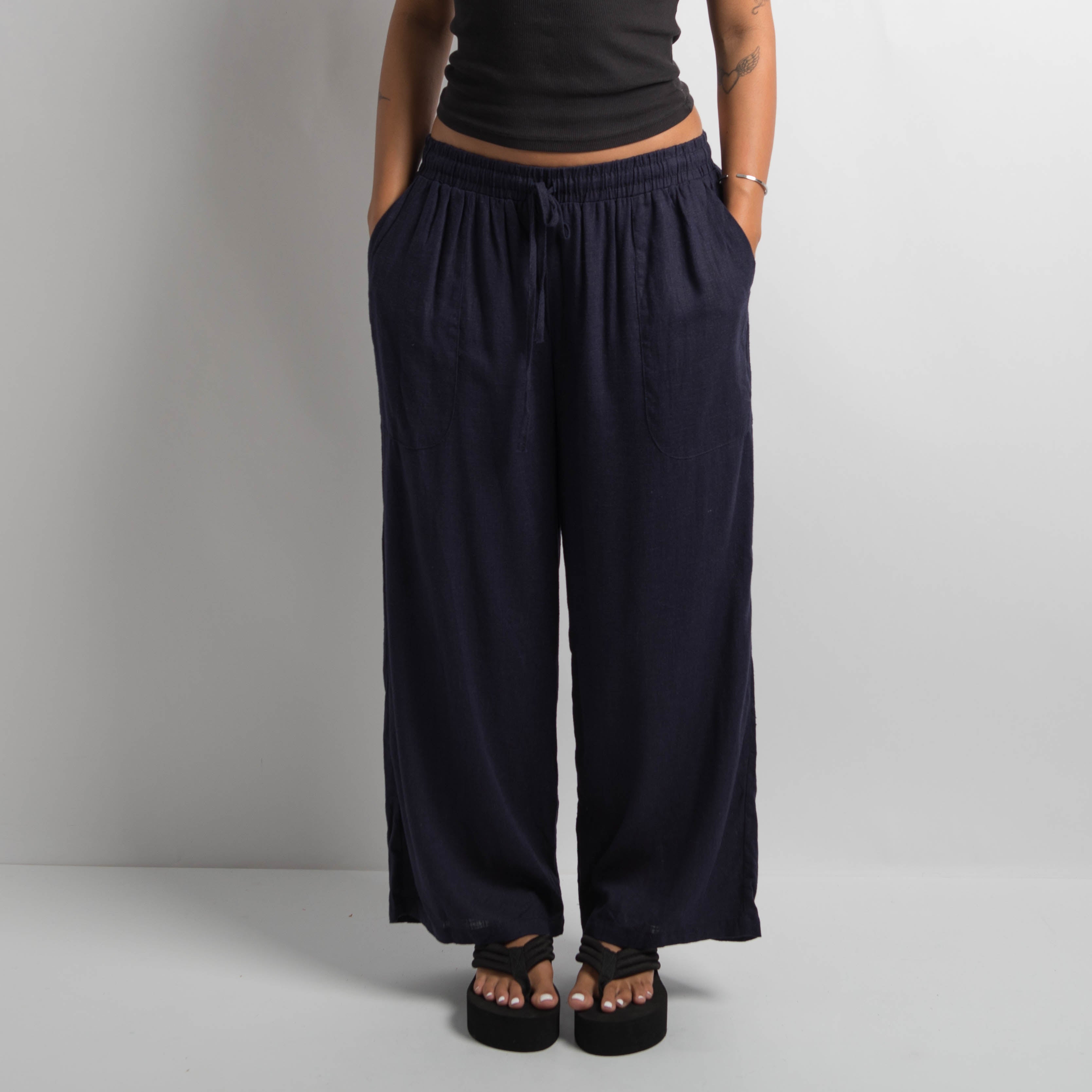 DARK NAVY LINEN PANTS