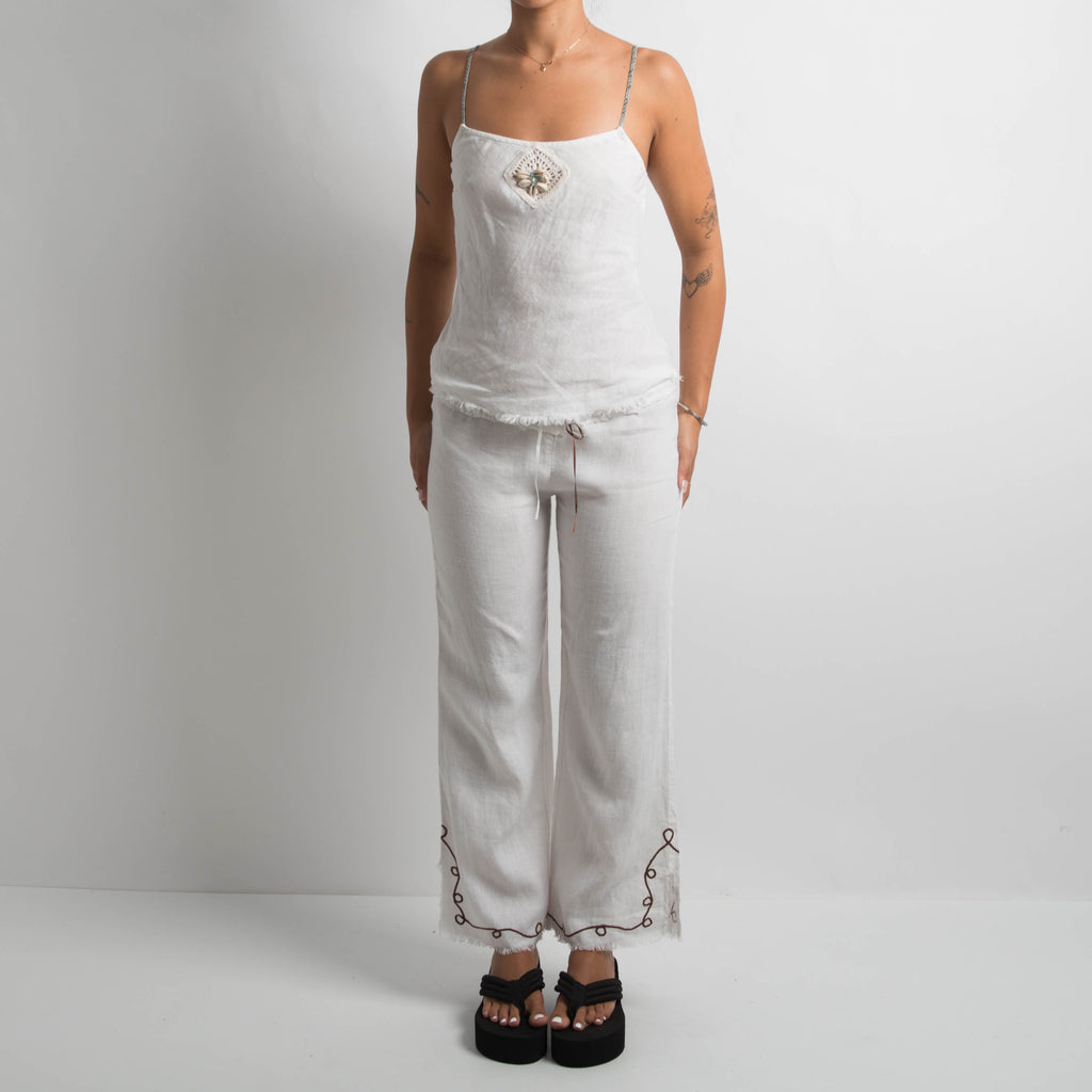 WHITE LINEN 2 PIECE SET