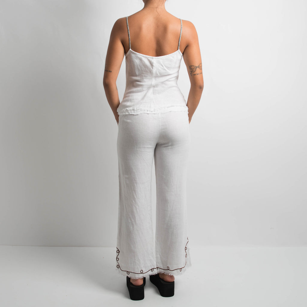 WHITE LINEN 2 PIECE SET