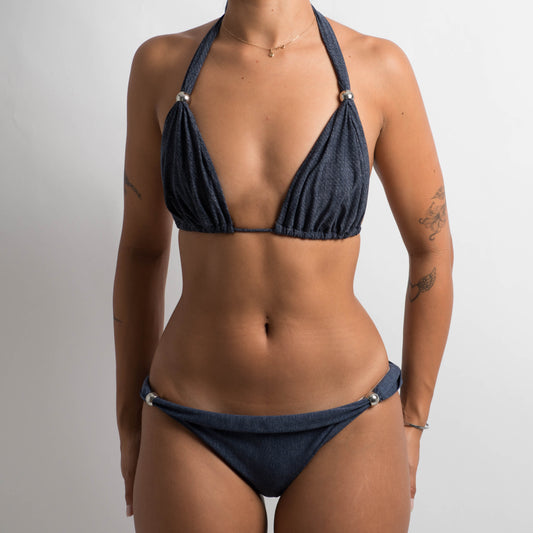 NAVY MARLE BIKINI SET