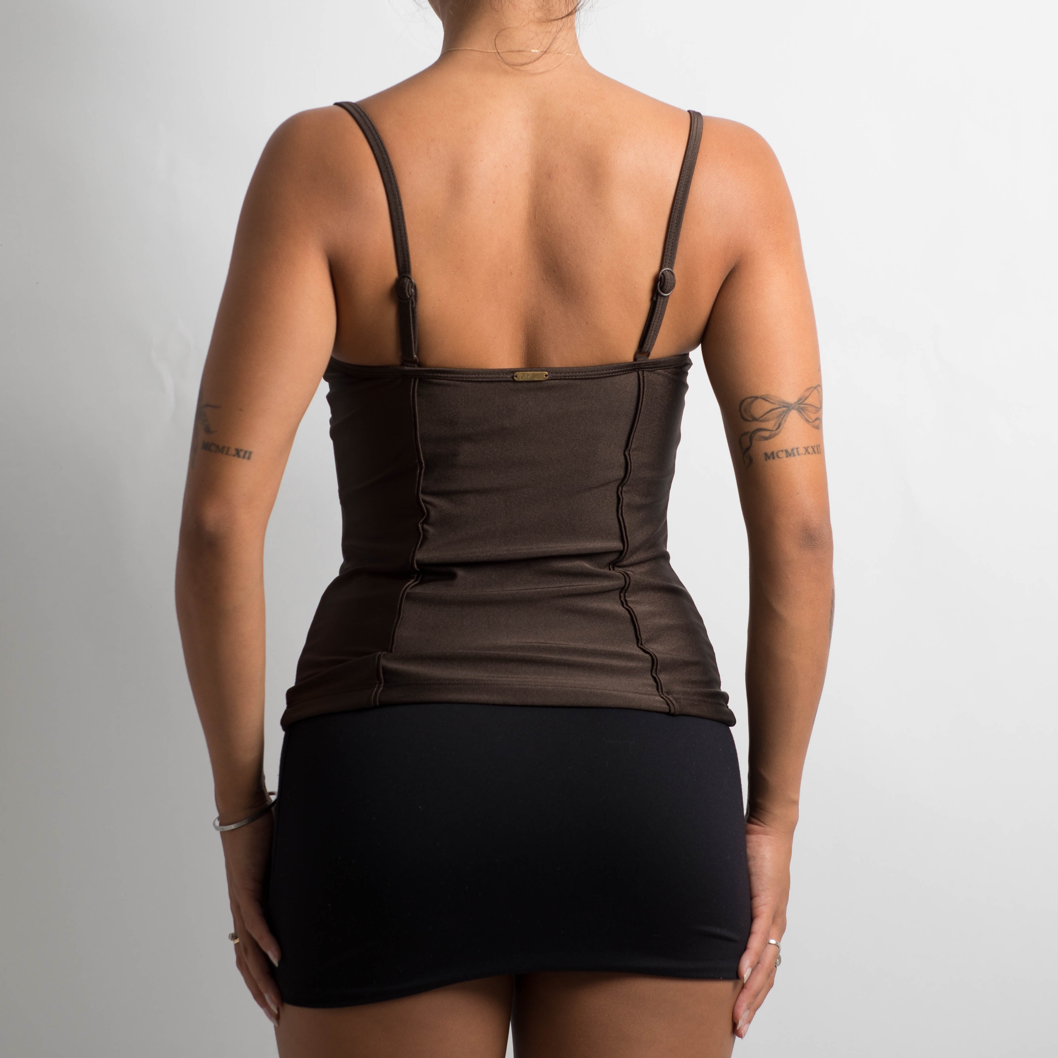 BROWN UNDERWIRE TANKINI TOP