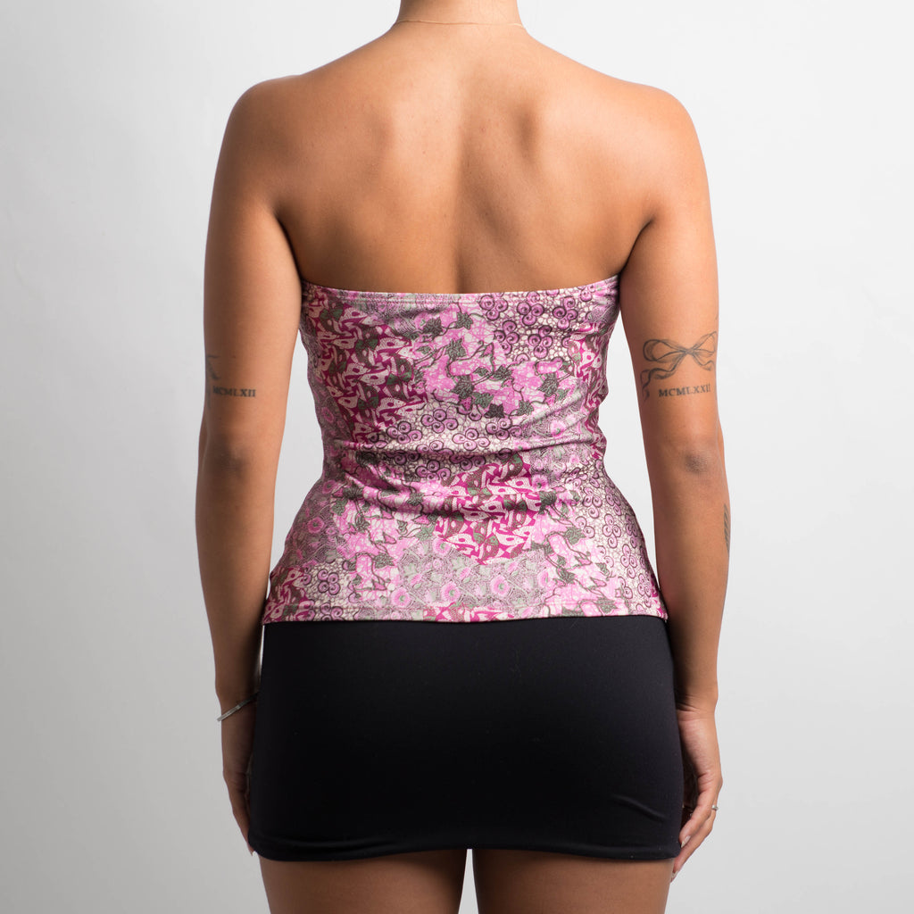 PINK STRAPLESS TANKINI TOP