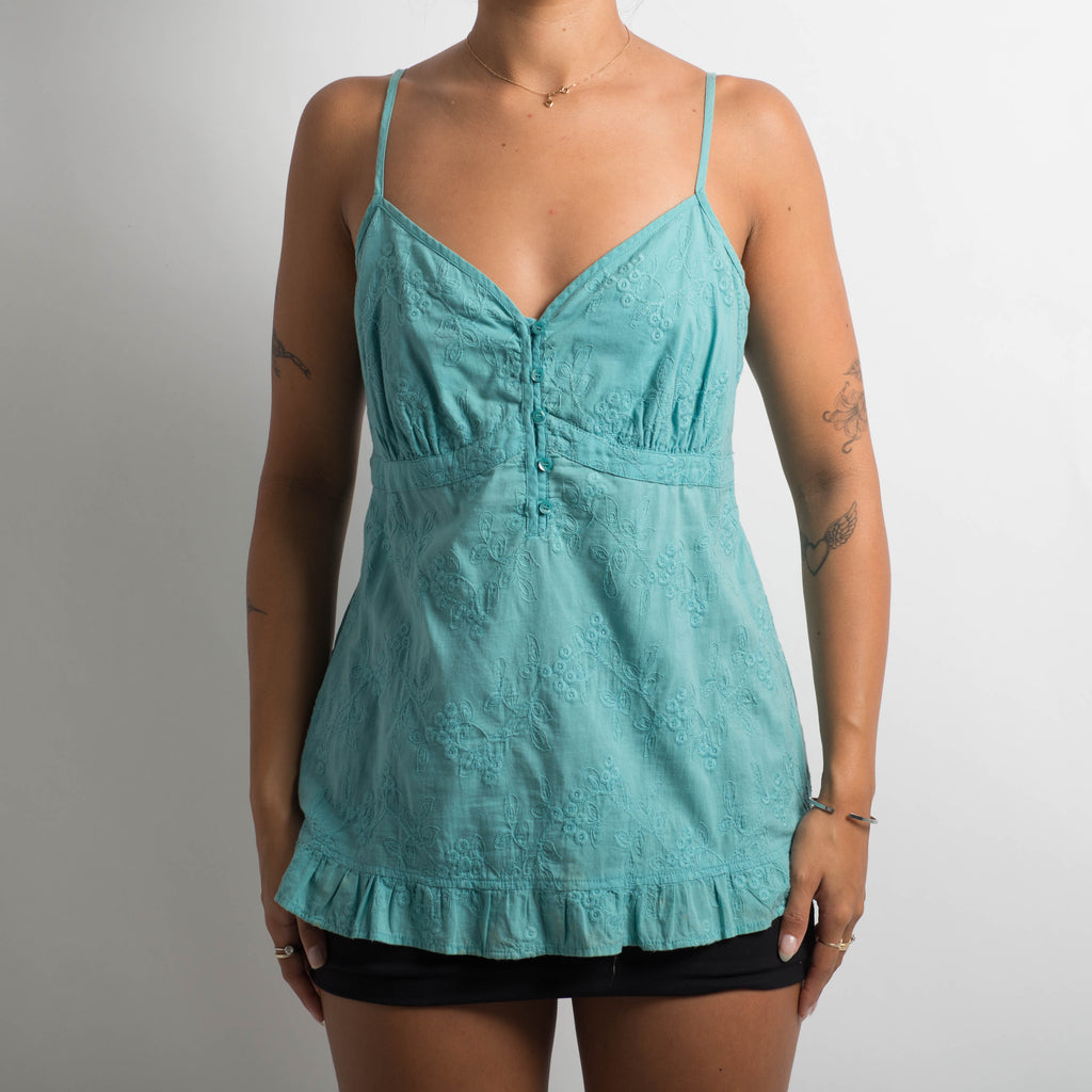 TEAL EMBROIDERED TOP
