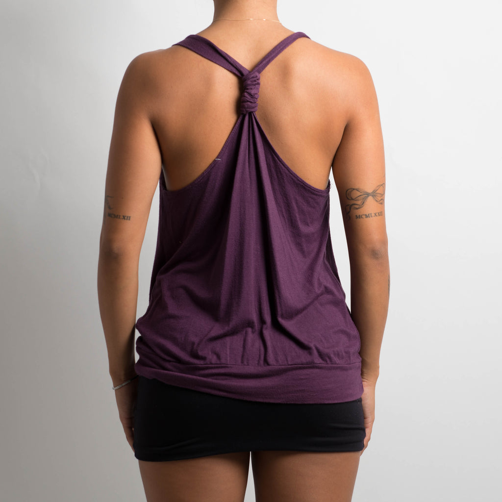 PURPLE COWL NECK TOP