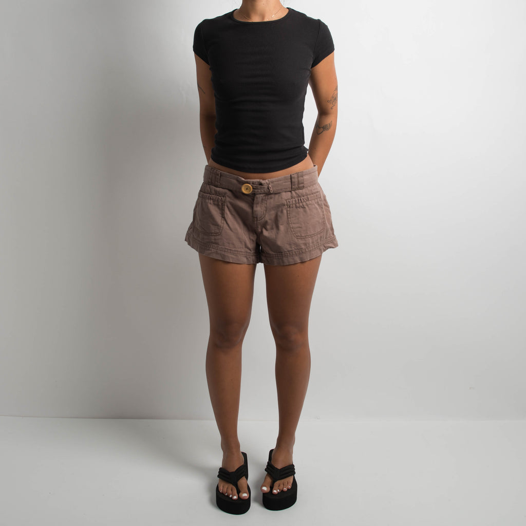 BROWN LOW RISE SHORTS