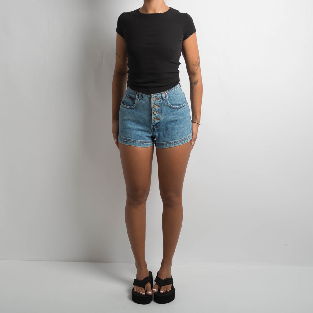 DENIM BUTTON FLY SHORTS