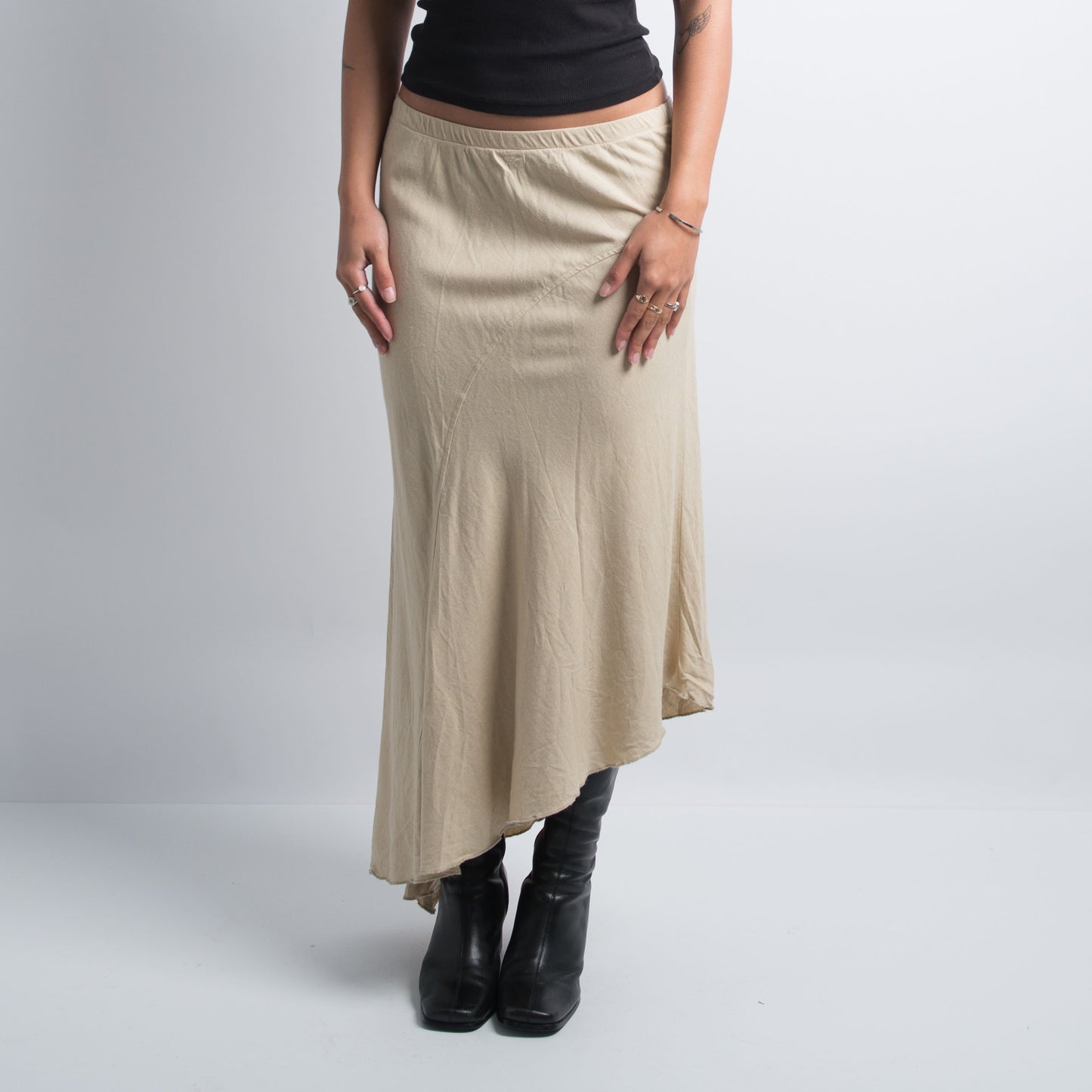 BEIGE ASYMMETRIC SKIRT