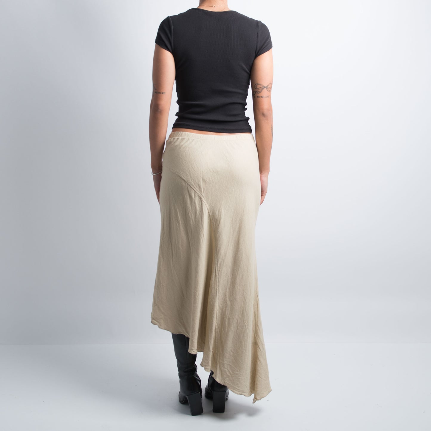 BEIGE ASYMMETRIC SKIRT