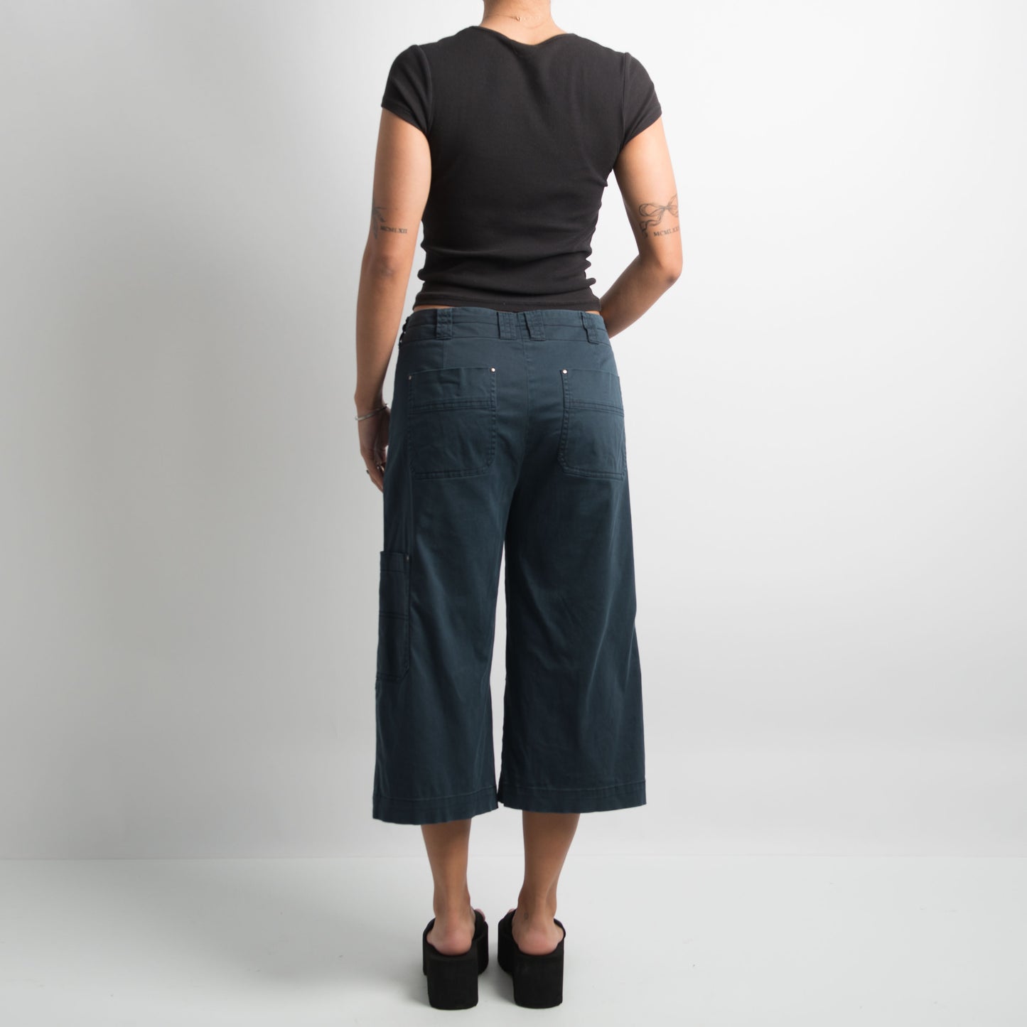 NAVY CAPRI UTILITY PANTS