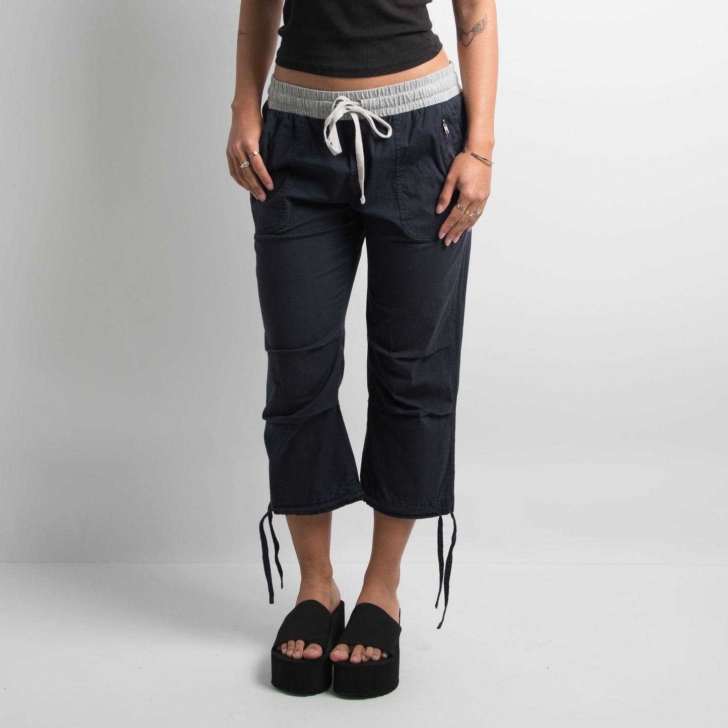 NAVY CAPRI UTILITY PANTS