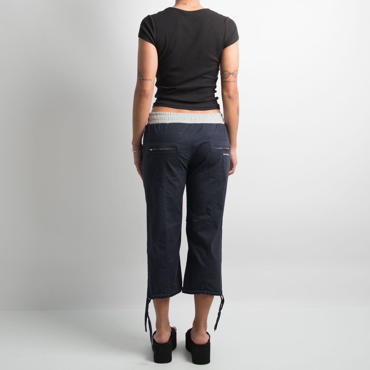 NAVY CAPRI UTILITY PANTS