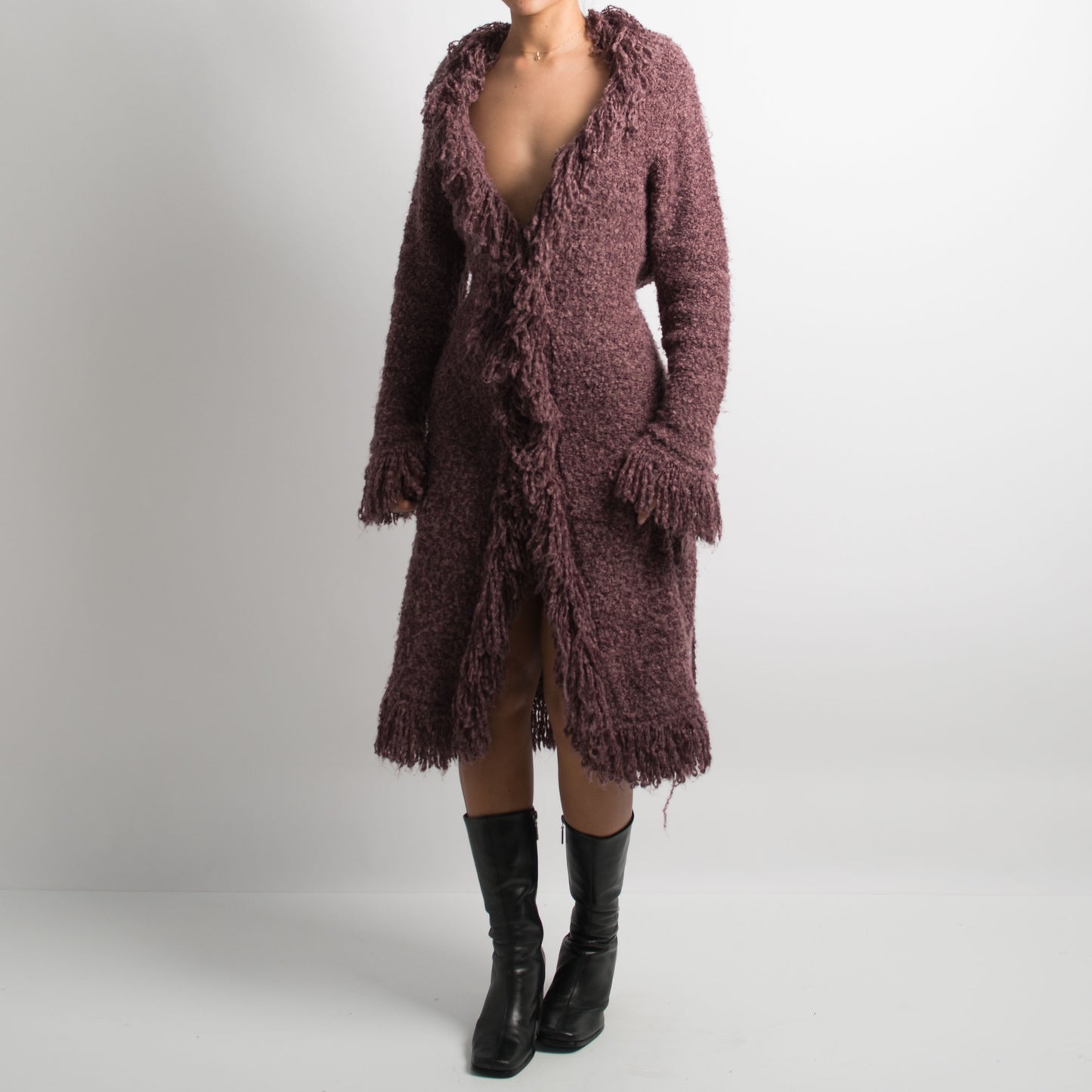 SHAGGY LONGLINE CARDIGAN