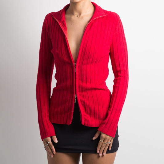 RED DOUBLE ZIP LONG SLEEVE