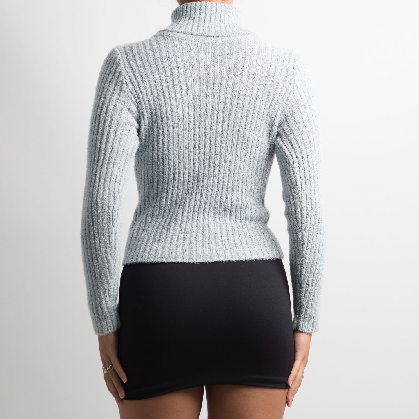 BLUE MARLE MOHAIR TURTLENECK