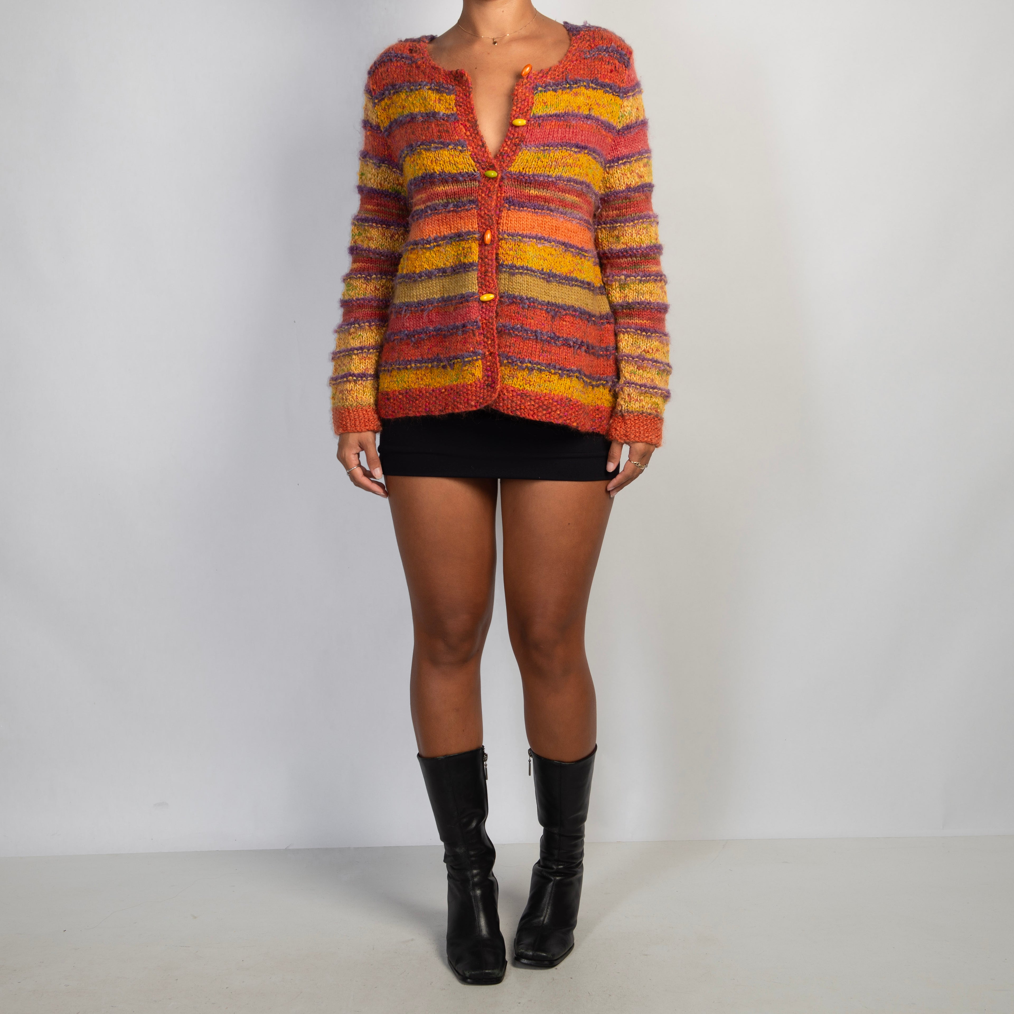 STRIPE WOOL CARDIGAN