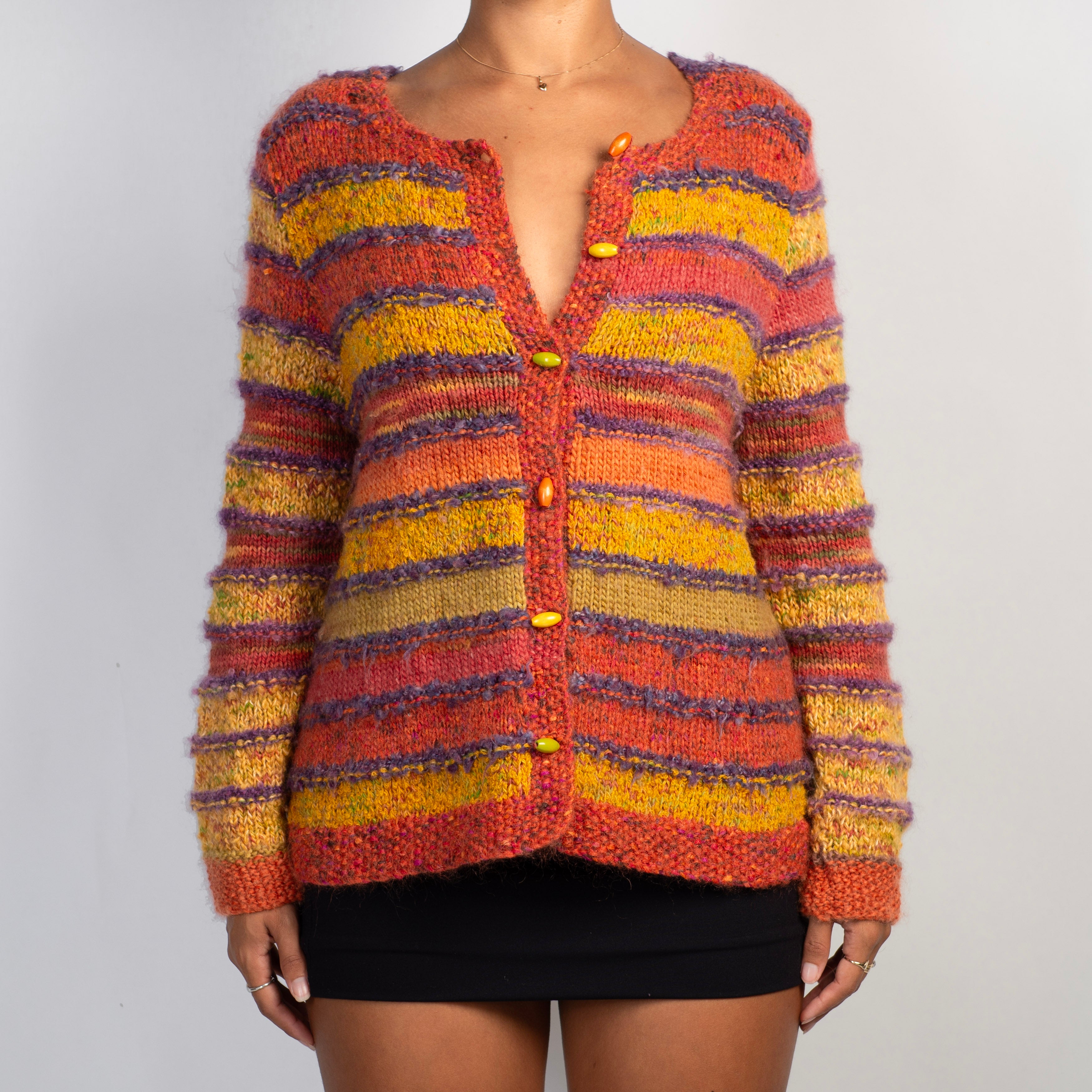 STRIPE WOOL CARDIGAN