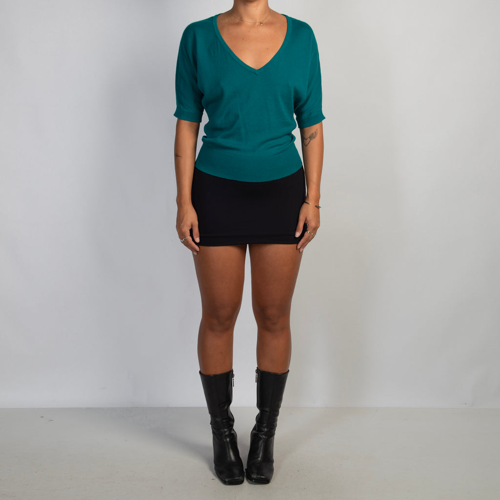 TEAL KNIT TOP
