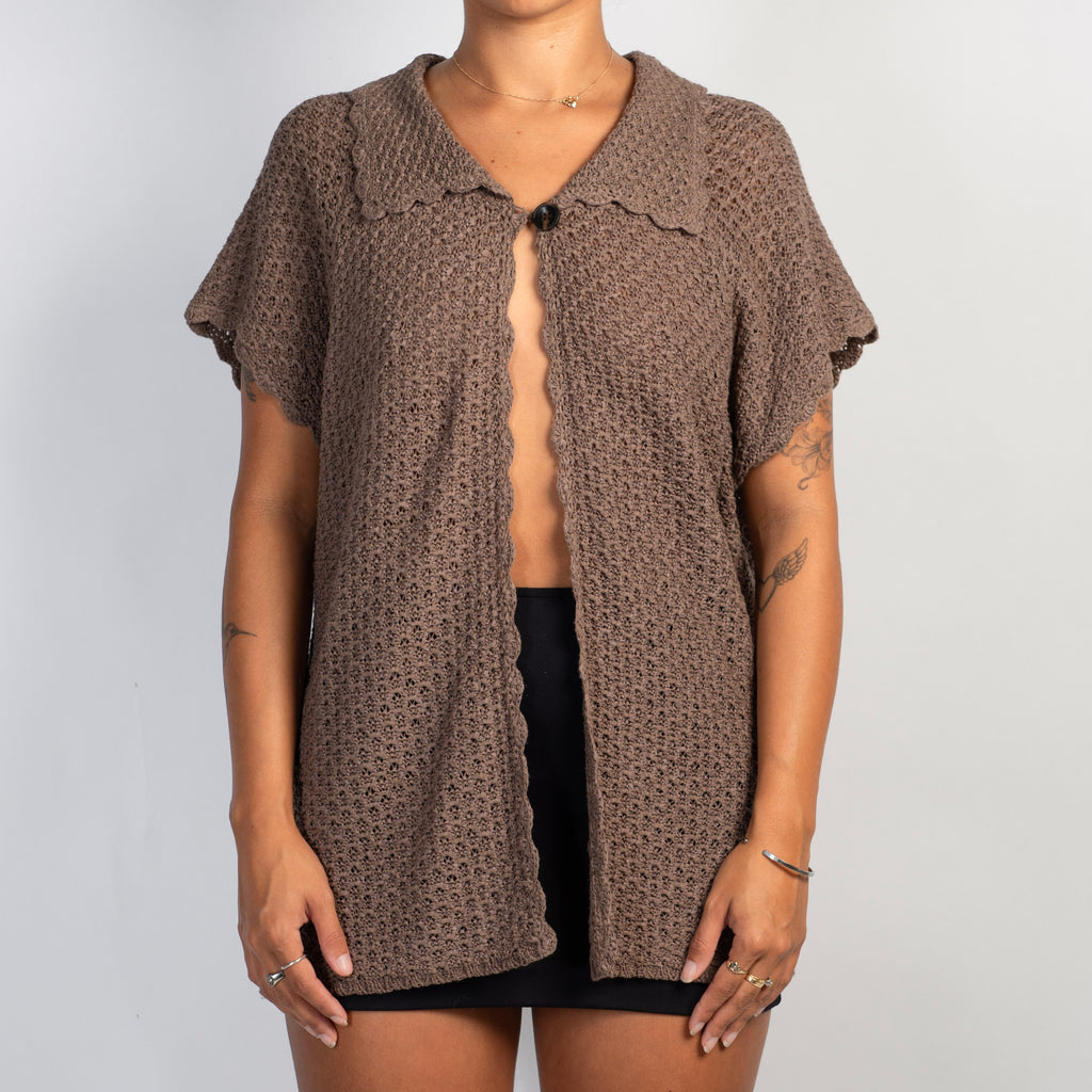 SHORT SLEEVE KNIT TOP