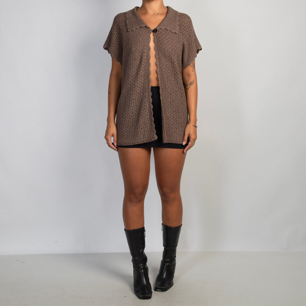 SHORT SLEEVE KNIT TOP