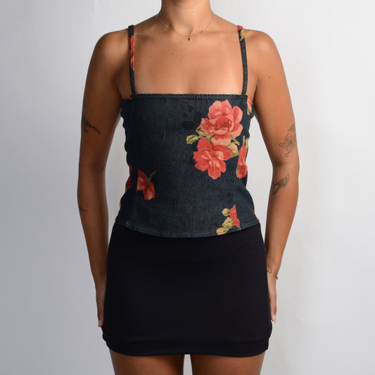 FLORAL DENIM TOP