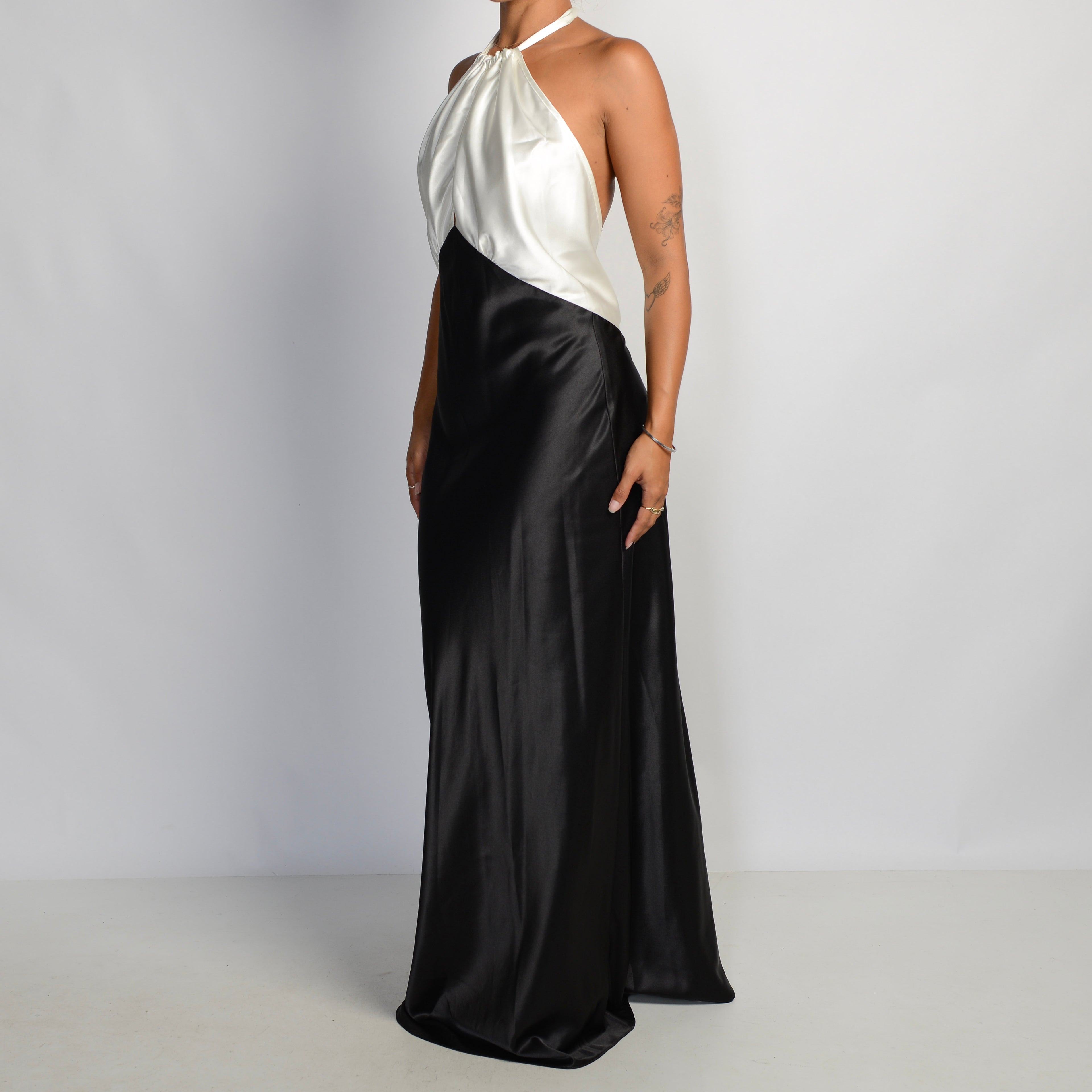 TWO TONE SATIN GOWN