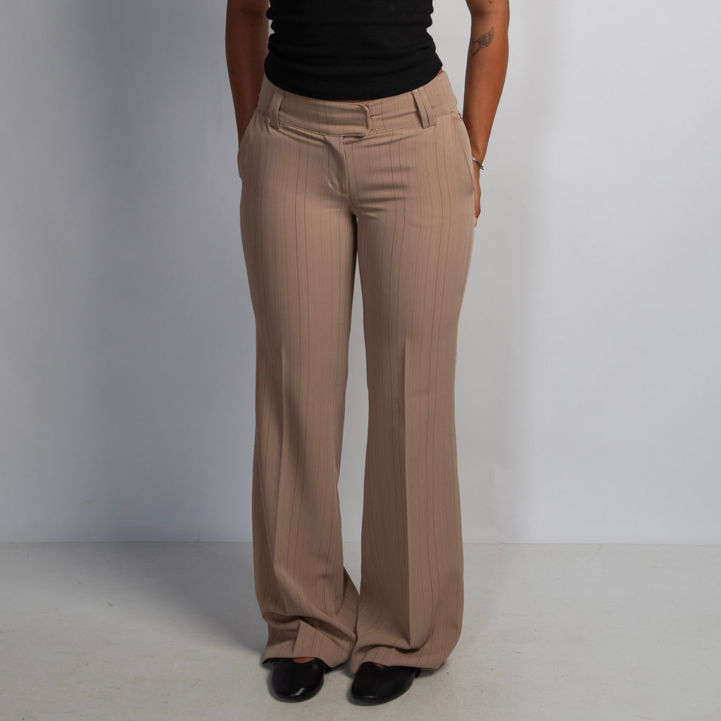 TAN STRIPE BOOTCUT PANTS