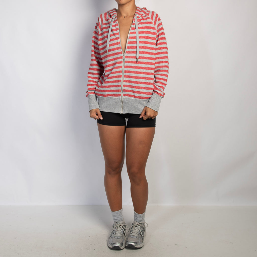 STRIPE COTTON ZIP JACKET