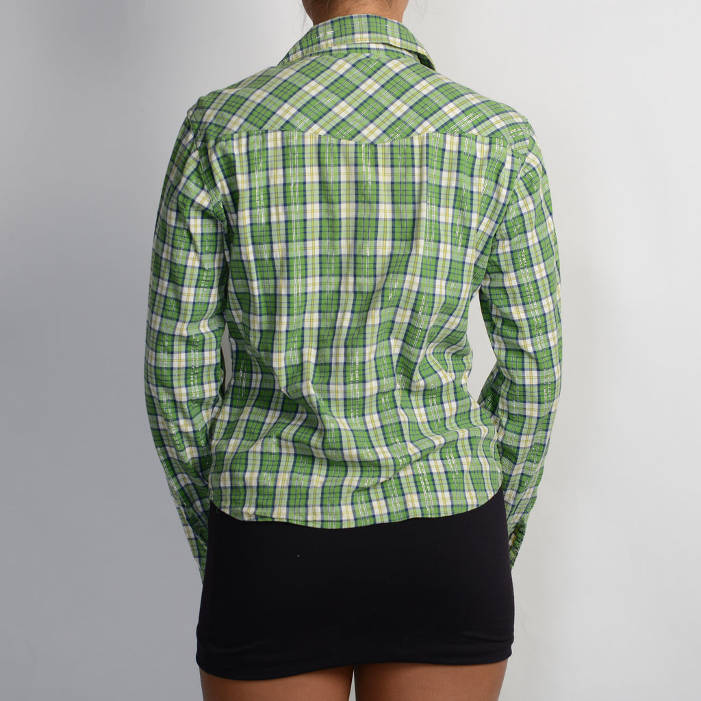 GREEN PLAID BLOUSE