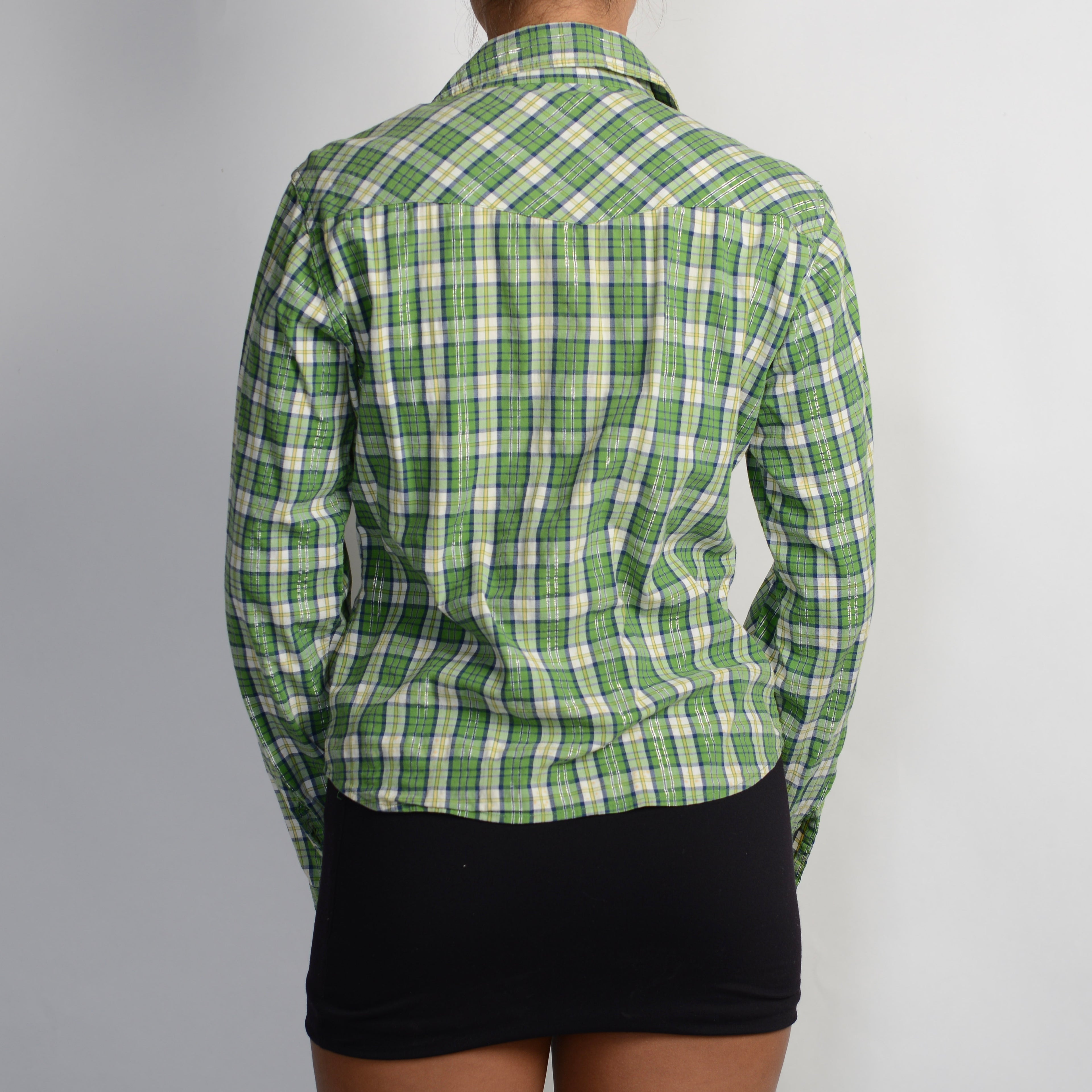 GREEN PLAID BLOUSE