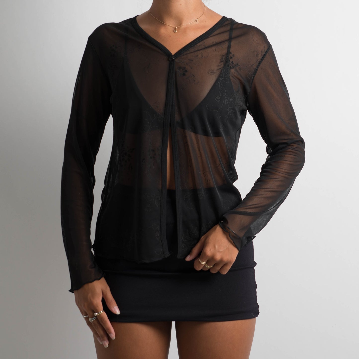 SHEER MESH CARDIGAN