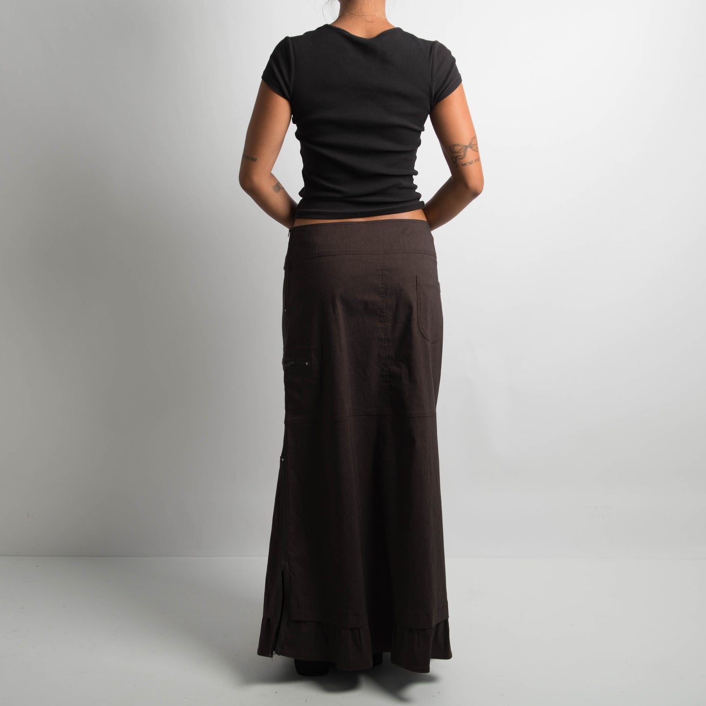 BROWN MAXI SKIRT