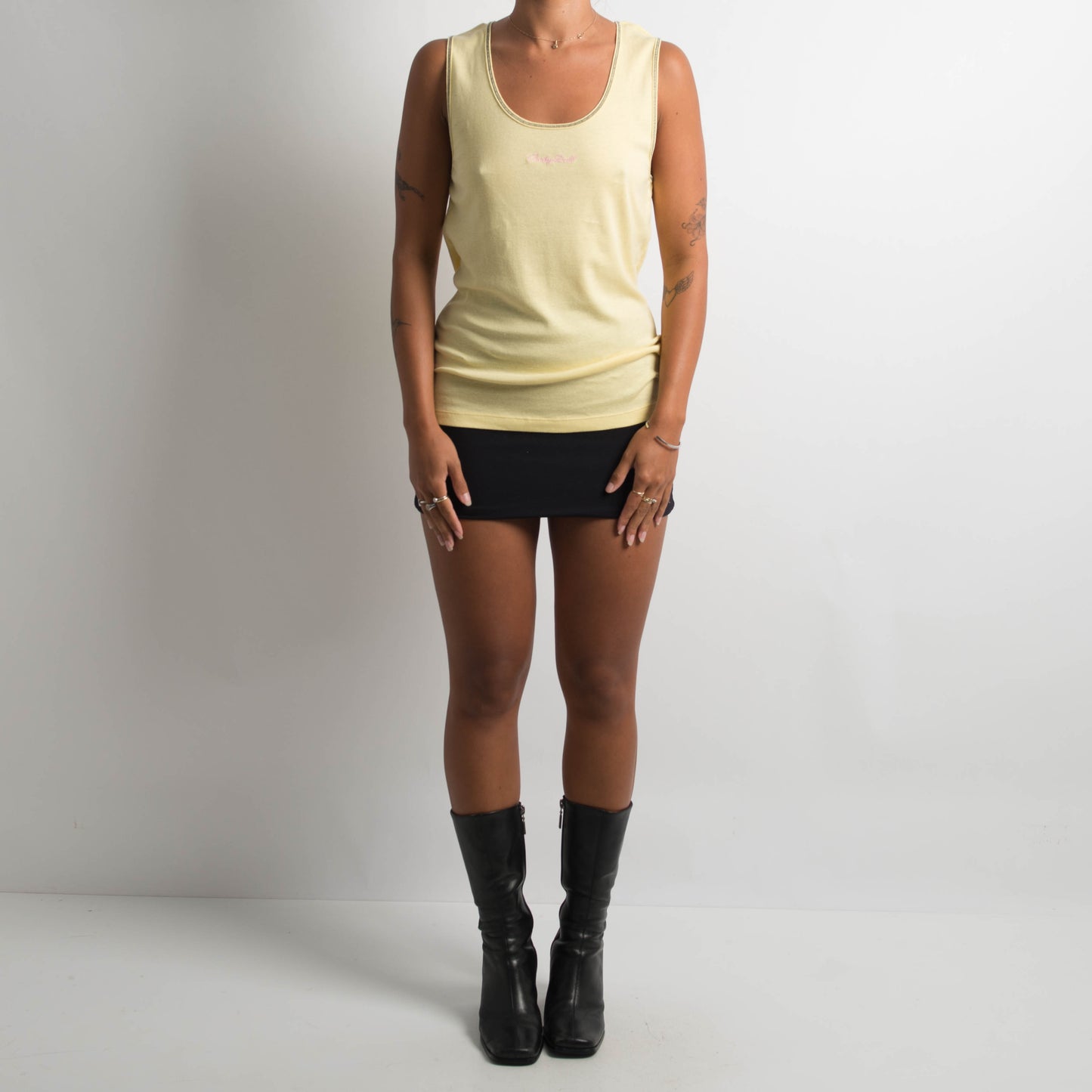 YELLOW COTTON TANK TOP