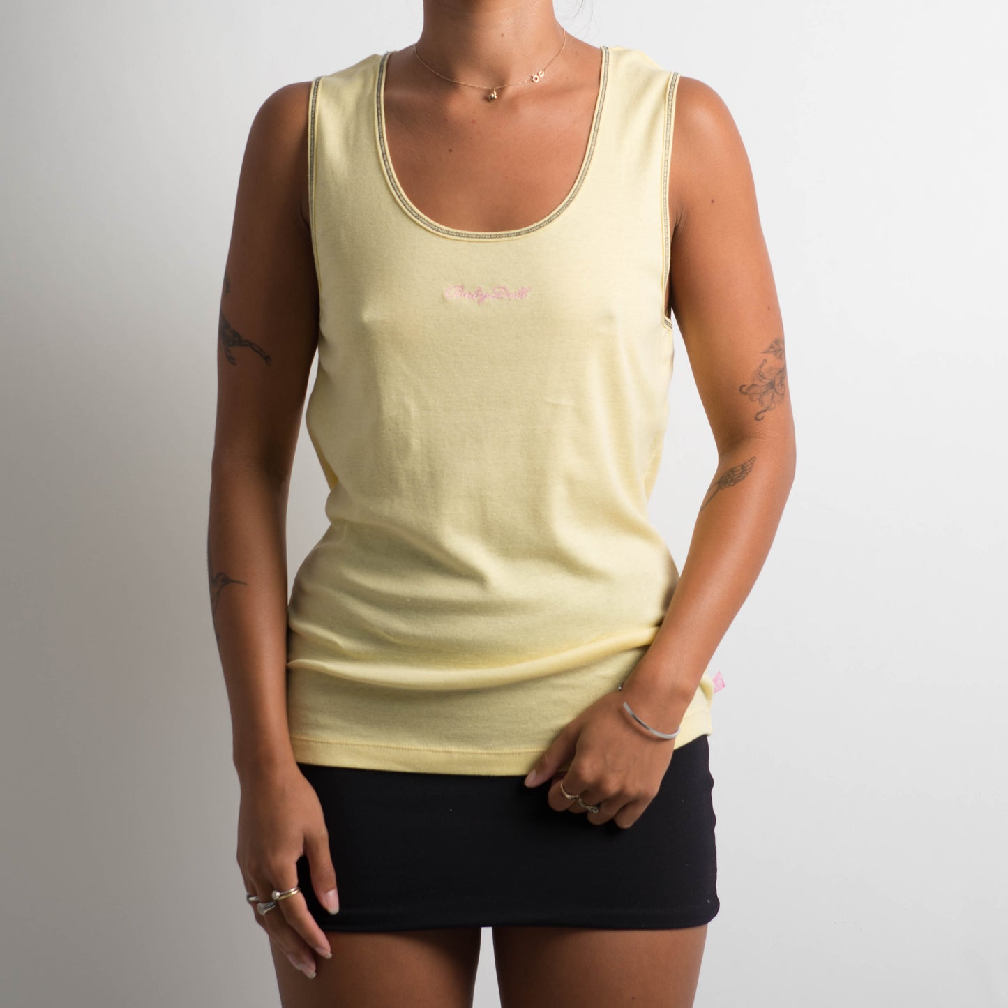 YELLOW COTTON TANK TOP