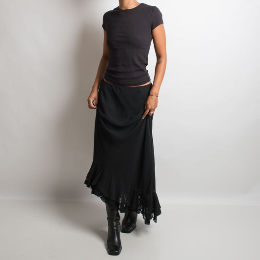 BLACK LONGLINE SKIRT