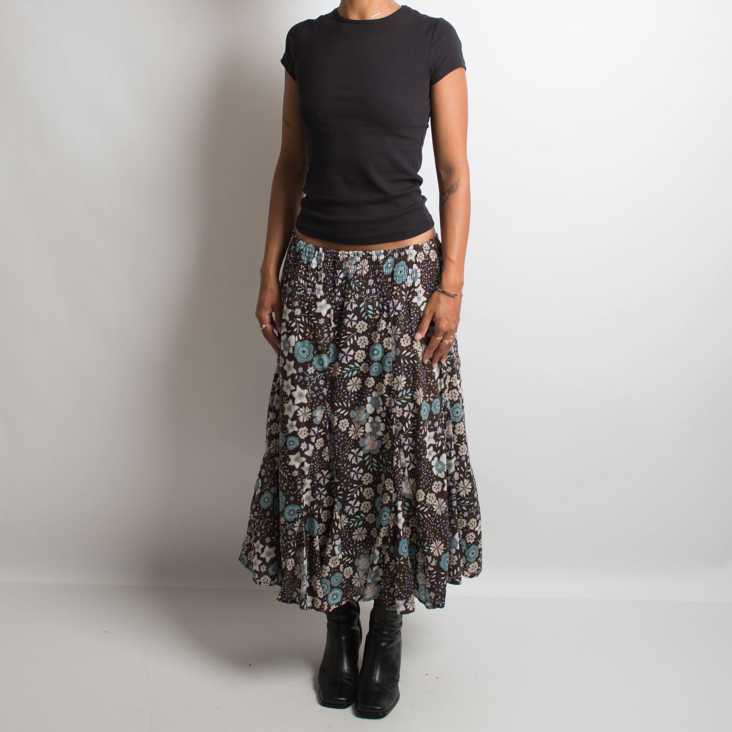 FLORAL LONGLINE SKIRT