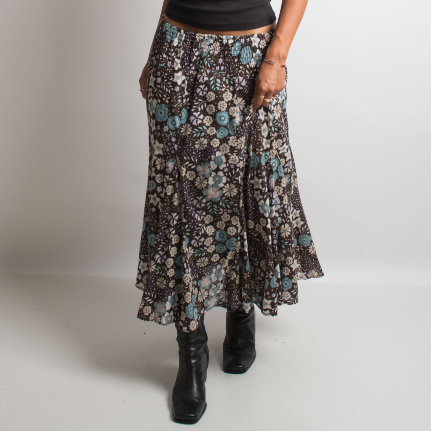 FLORAL LONGLINE SKIRT