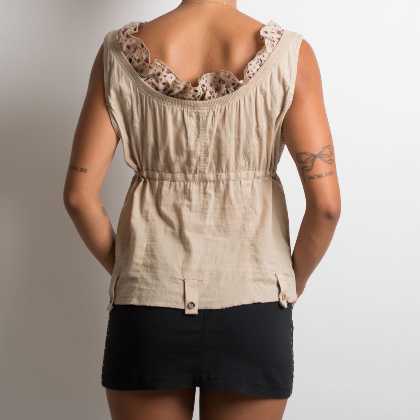 BEIGE BABYDOLL TOP