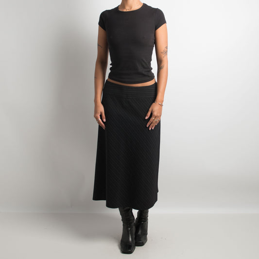 A LINE PINSTRIPE MIDI SKIRT