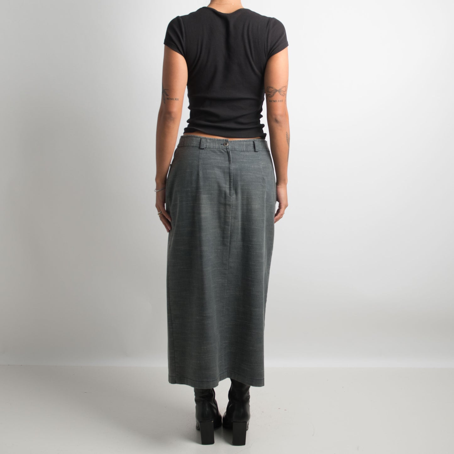 GREY MARLE LONGLINE SKIRT