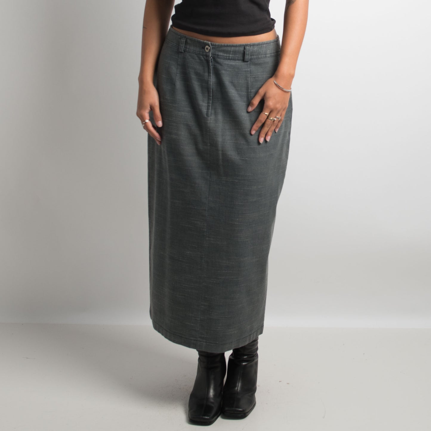 GREY MARLE LONGLINE SKIRT