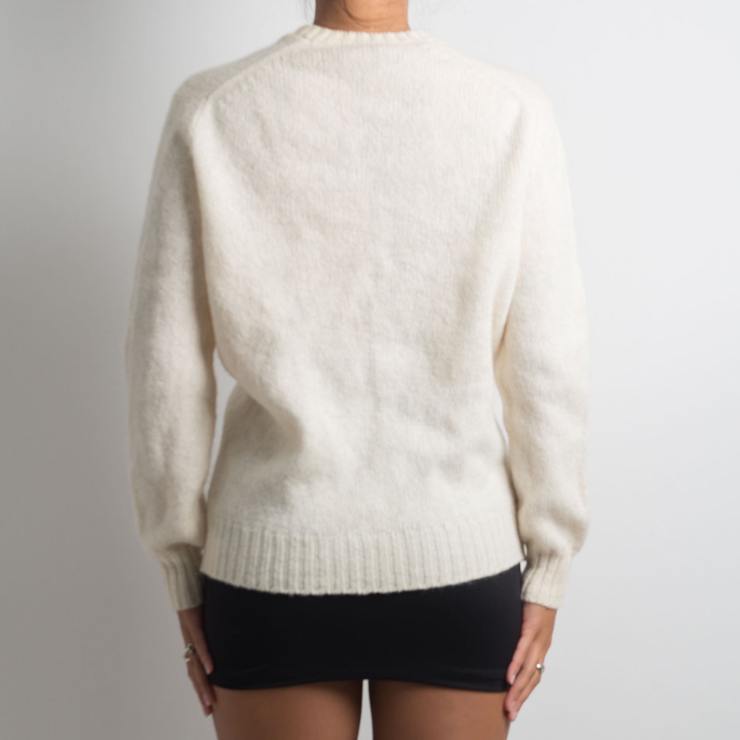 CREAM SHETLAND WOOL CARDIGAN