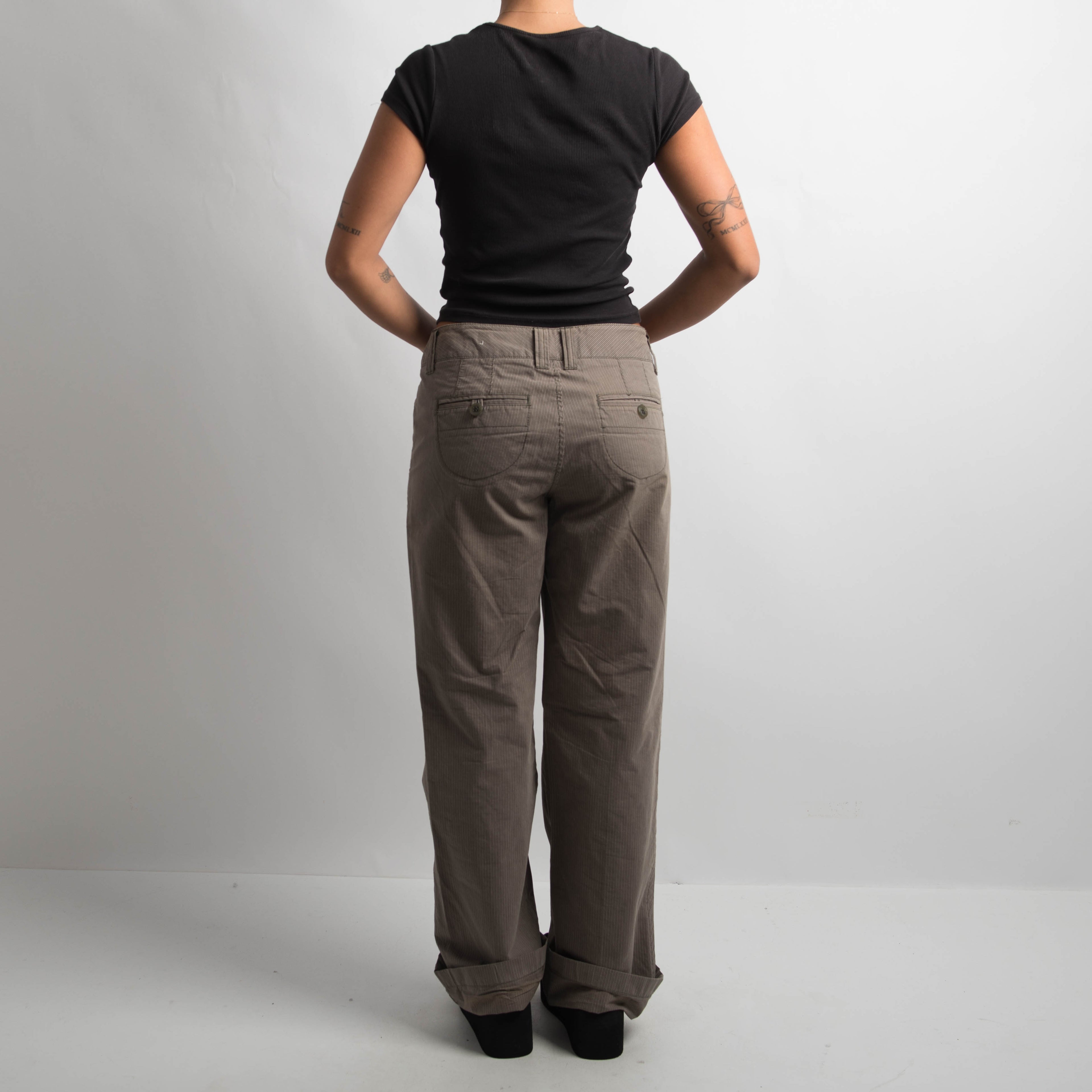 KHAKI STRIPE TROUSERS