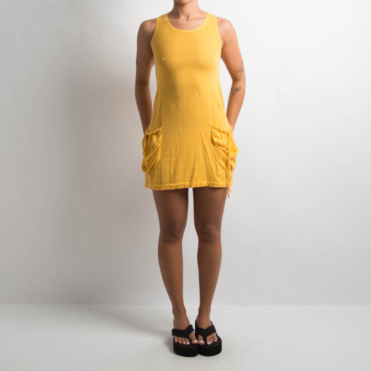 YELLOW KNIT MINI DRESS