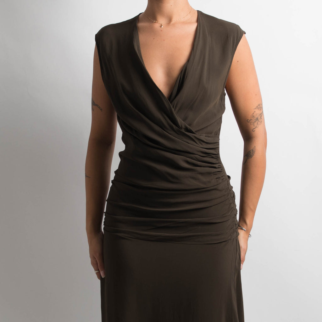BROWN EVENING DRESS