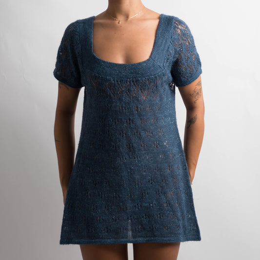 TEAL MOHAIR DRESS