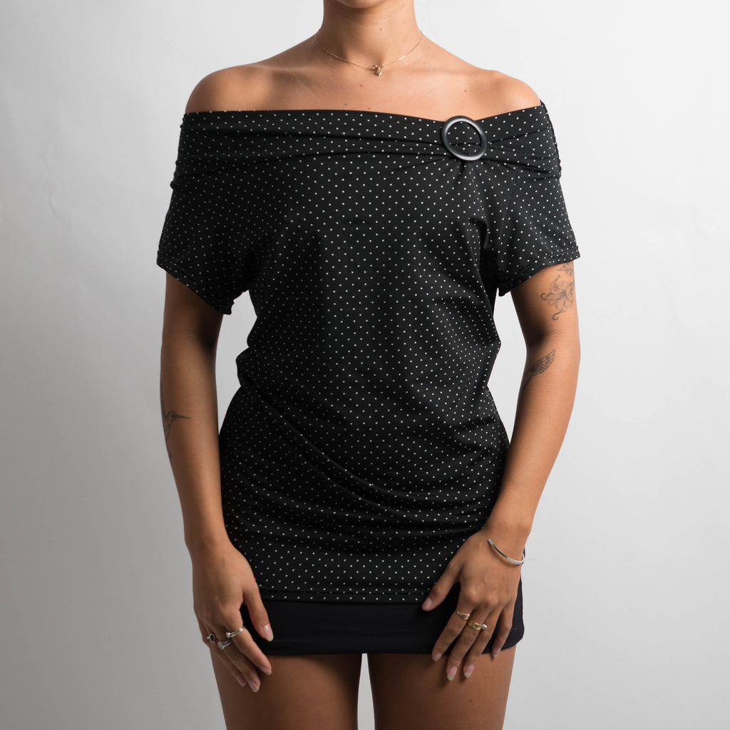 BLACK POLKA DOT TOP