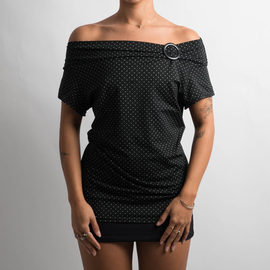 BLACK POLKA DOT TOP