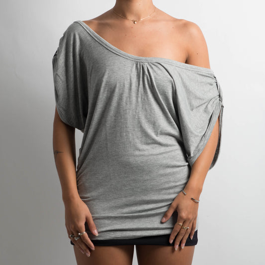 GREY STRETCH TOP