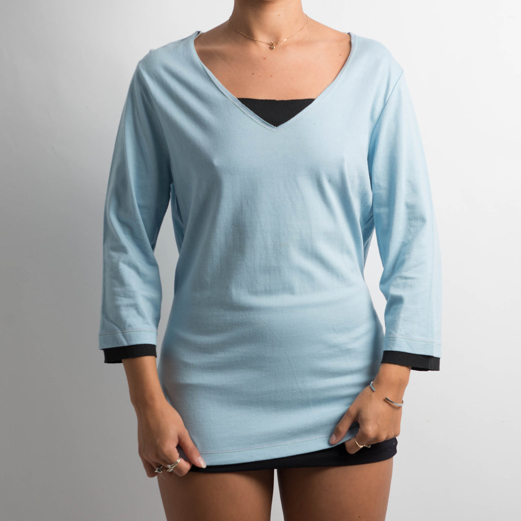 BLUE 3/4 SLEEVE TOP