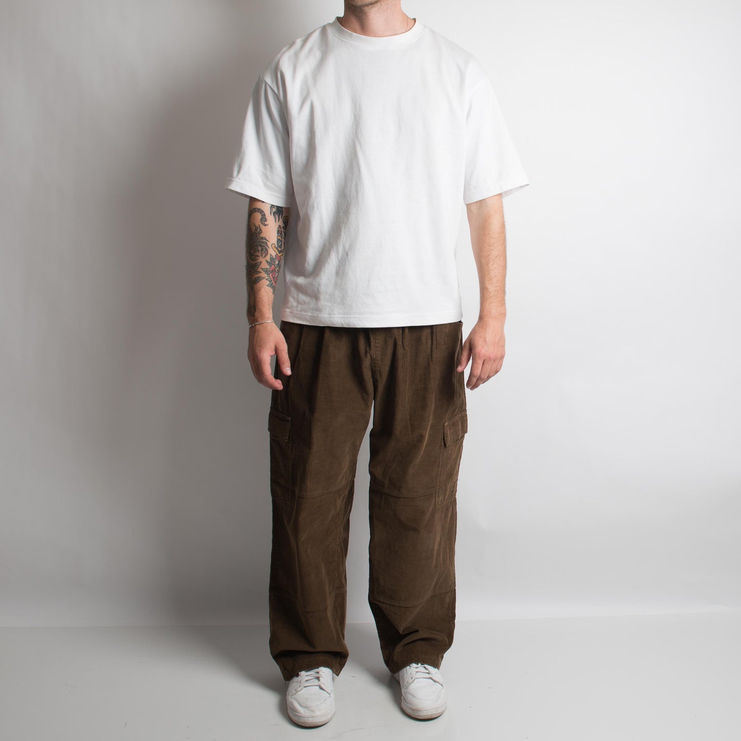 BROWN CORDUROY CARGO PANTS